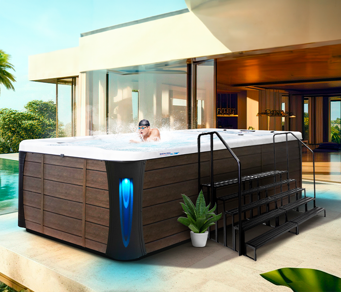 Calspas hot tub being used in a family setting - Temple
